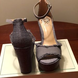 Blue jean inspired wedge.